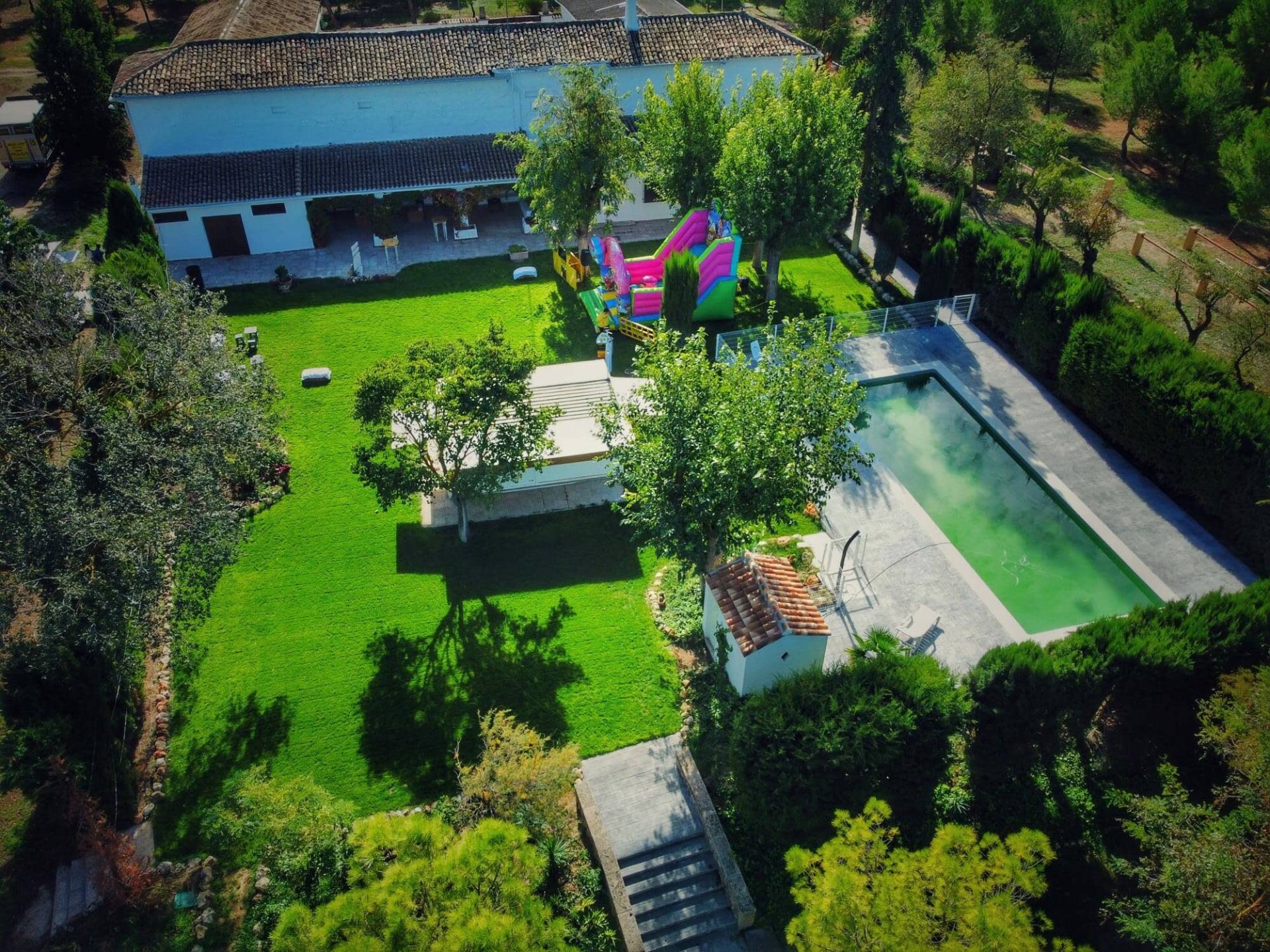 Vista aérea de la finca Casa del Marqués en Horcajo de Santiago